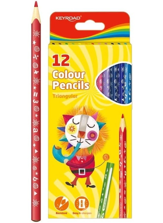 Keyroad Kredki olÃ³wkowe trÃ³jkatne 12 sztuk